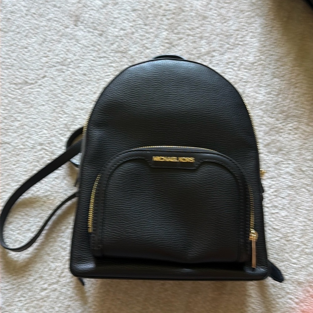 Michael Kors black leather back pack